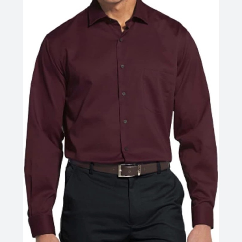 Van Heusen Regular Fit Flex Collar Stretch Solid Men’s Dress Shirt Heart Color